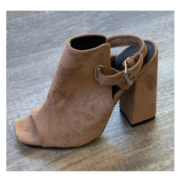 So Me Shoes - SO ME • Faux Suede Open Toe Heeled Booties